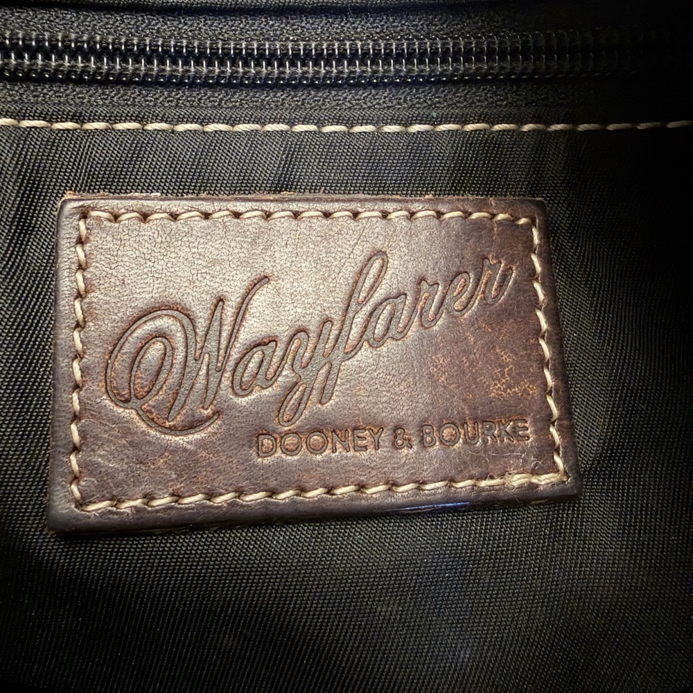 Dooney & Bourke Wayfarer Black Nylon Brown Leather Small Crossbody Shoulder Bag - Picture 6 of 7